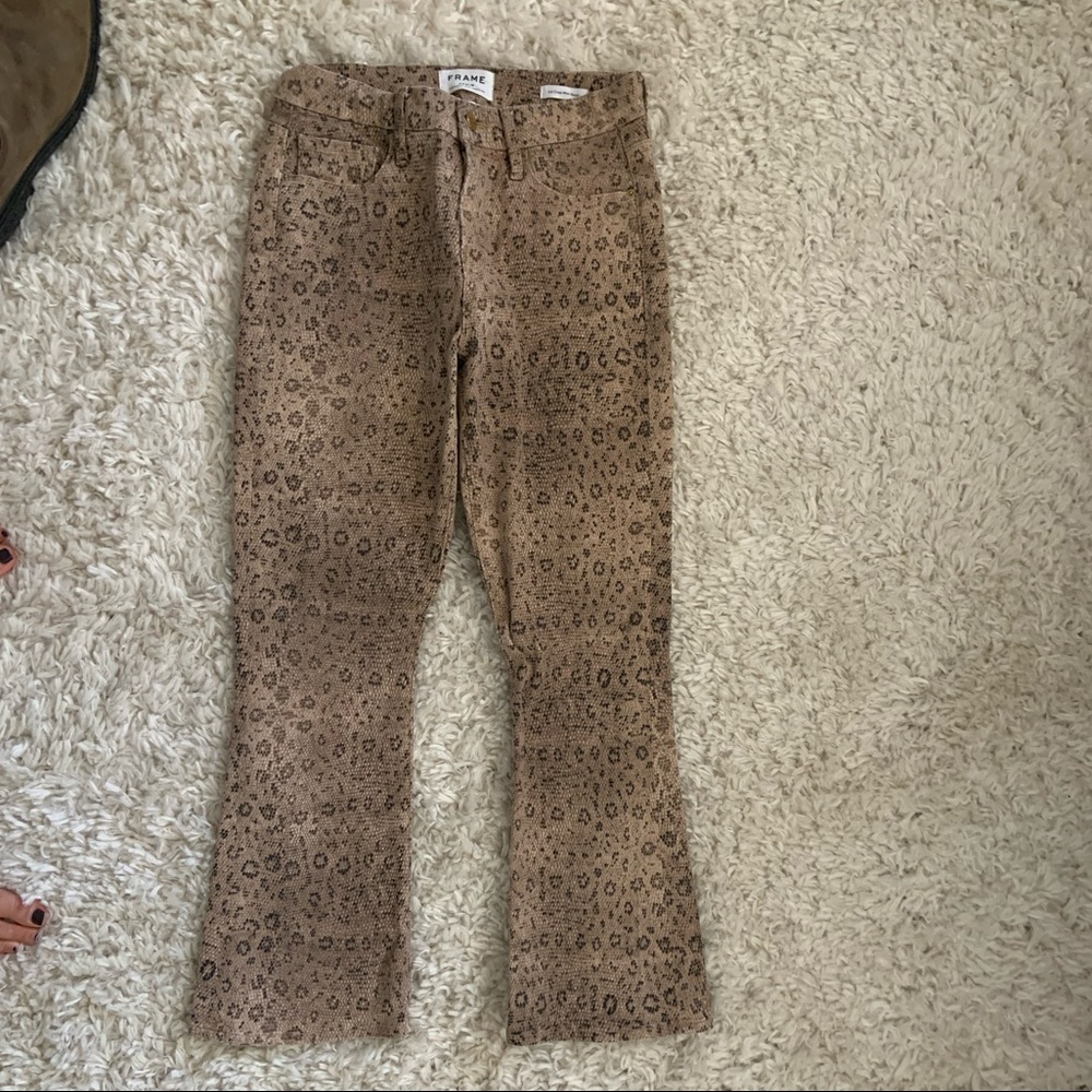FRAME Le Crop Mini Boot Animal Print Jeans